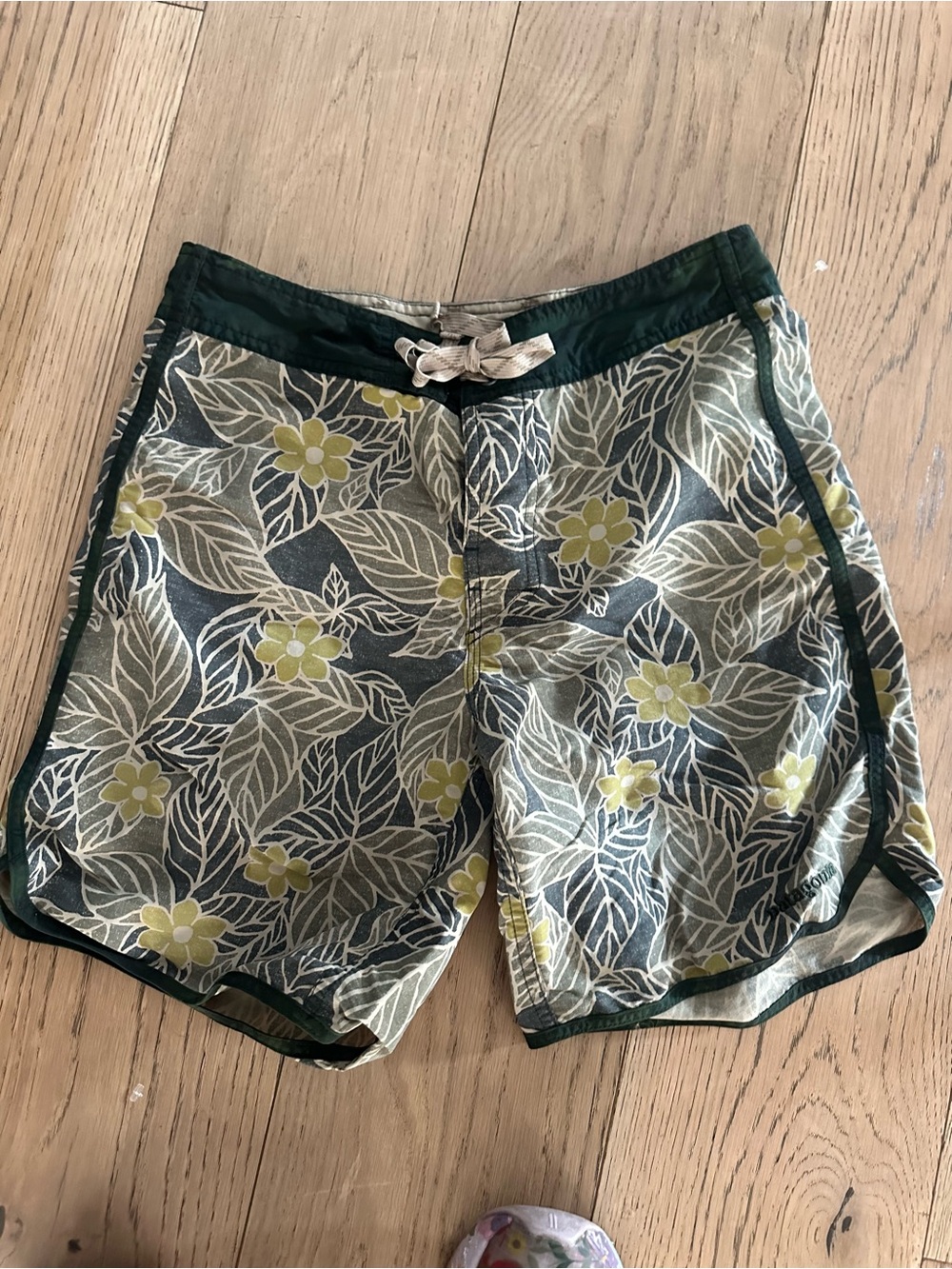 Patagonia green botanical board shorts